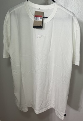 Nike Men's NSW Prem Essential T-Shirt SS Crew Pure White Size L-XL NEW WITH TAGS
