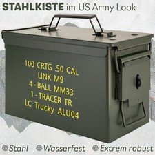 Trucky Munitionsbox Box Metallkiste Metallbox 31 x 16 x 19 cm Gr&uuml;n Metall