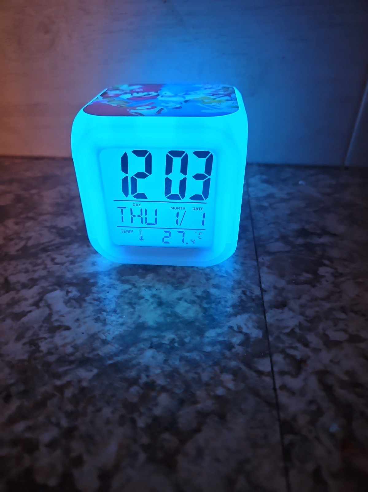 Super Mario Bros Digital Clock LED Color Changing Unique Design- New Batteries