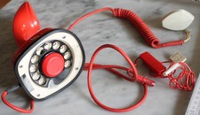 telefon alt apparat cobra LM ericsson rot 50er jahre design top vintage deko unr