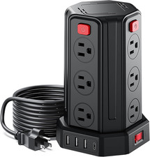 Power Strip Surge Protector, 6.5 Ft Extension Cord with 12 AC Multiple Outlets 4