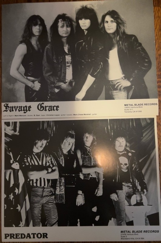 Vintage Metal Blade Records Promo Photo Lot Savage Grace & Predator 8x10 Press P