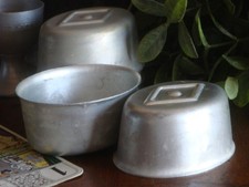 8 vintage MOULE A ASPIC (ancien œuf en gelée aluminium gâteau ramequin biscuit)