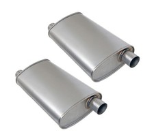 Hi Performance Hi Flow Xl Turbo Mufflers Aluminized 2.25 Offset Offset Pair Hi Performance Hi Flow Xl Turbo Mufflers Aluminized 2.25 Offset Offset Pair