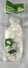 NEW Vintage Pom Pom Socks Active Sports Ankle Footie White USA Montgomery Ward