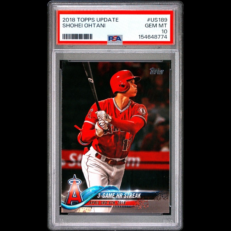 2018 Topps Update SHOHEI OHTANI #US189 RC PSA 10 GEM MINT Rookie Card Checklist