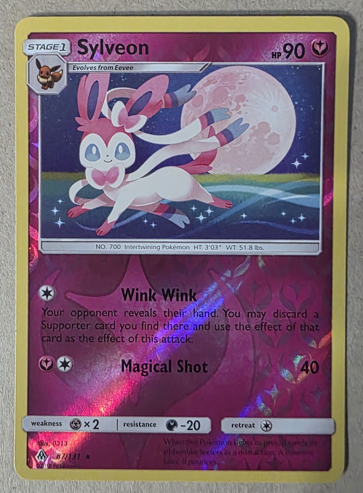 Sylveon 87/131 Sm-Forbidden Light Reverse Holo