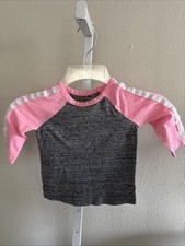 Cat & Jack Toddler Size 2T Long Sleeves T Shirt Gray Pink And White