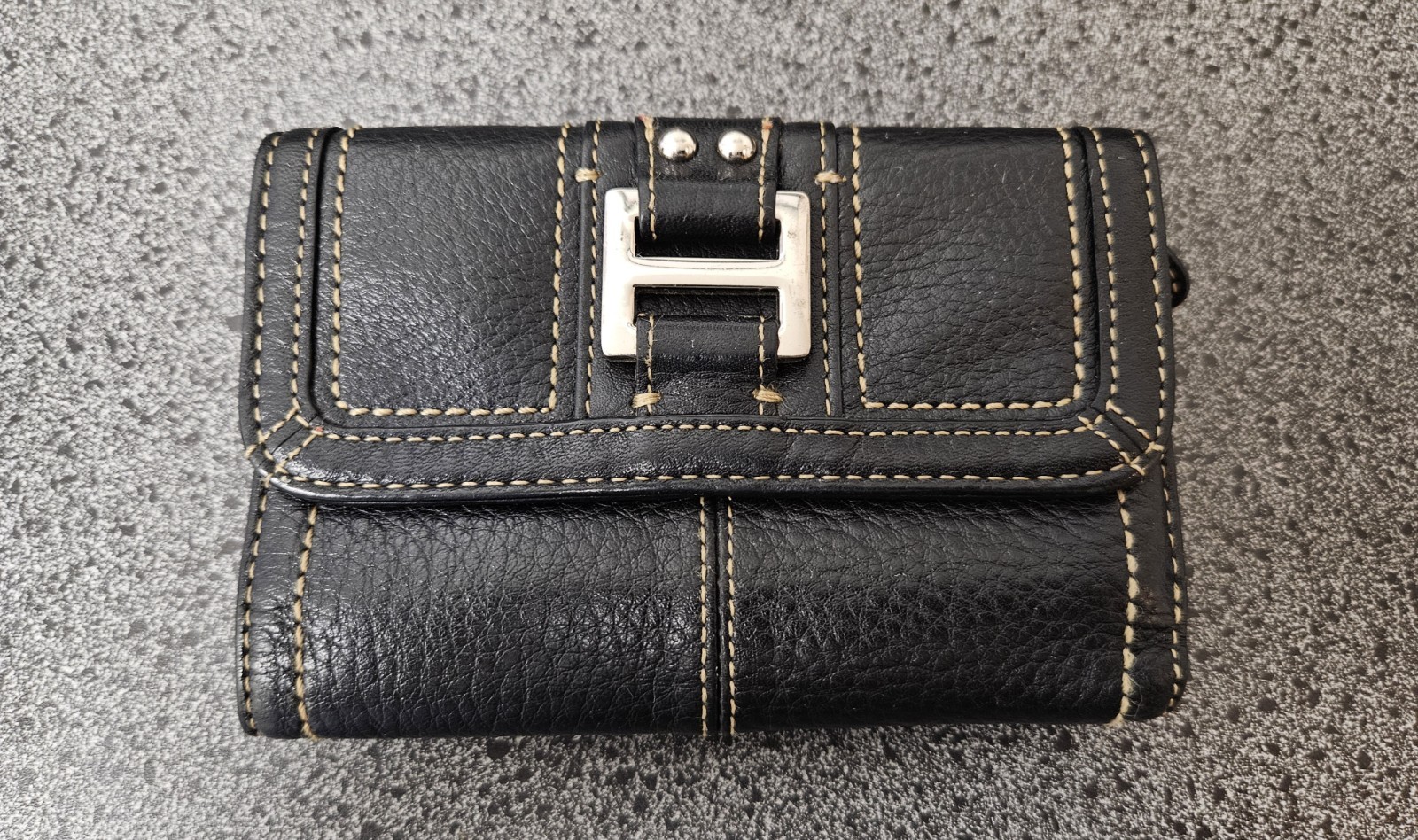 Y2k Vintage Fossil Genuine Leather Tri-Fold Womens Snap Wallet, Great Condition
