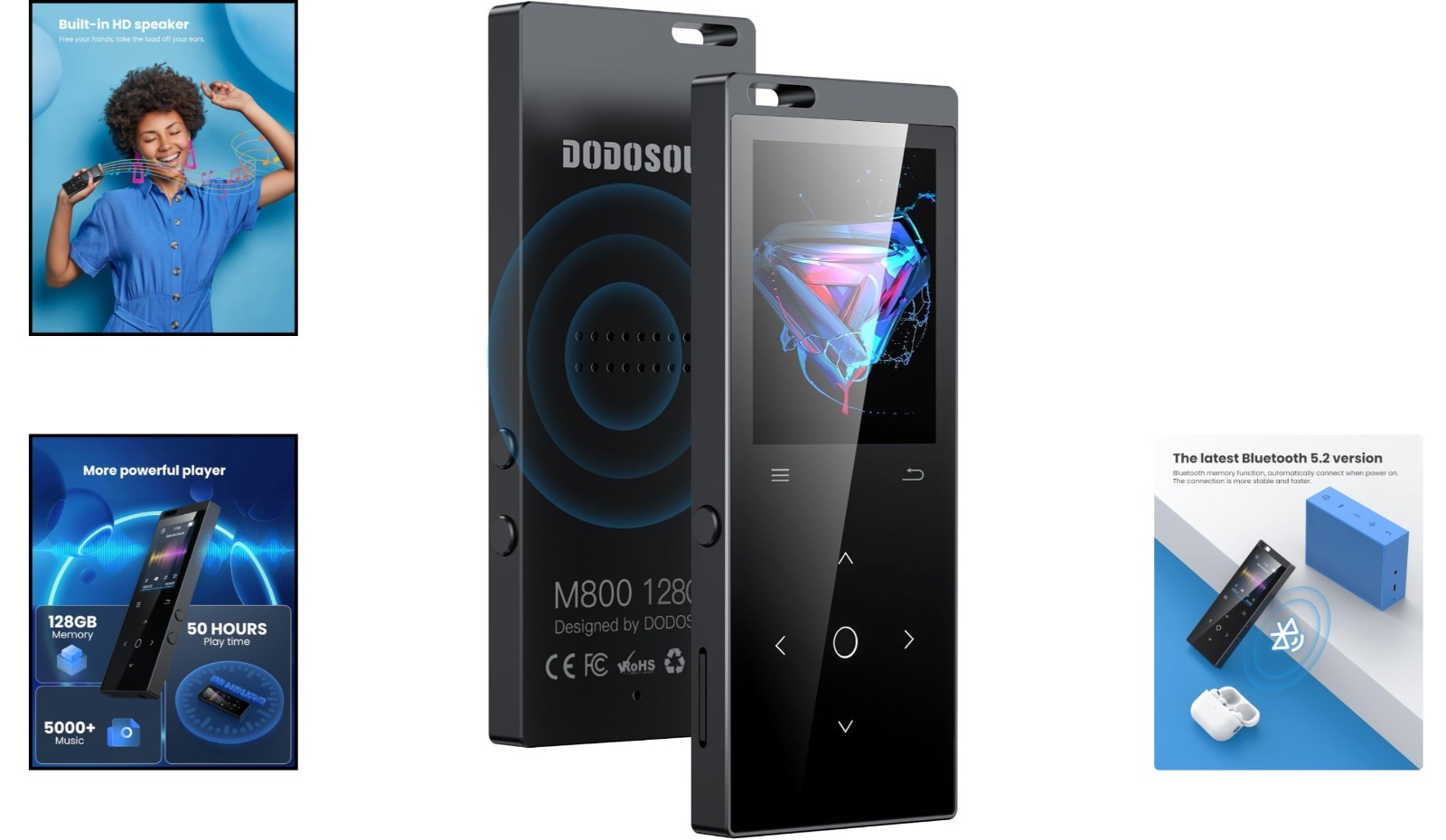 Lecteur MP3 128Go avec écouteurs inclus baladeur de musique de qualité