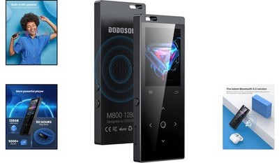 DODOSOUL 128GB MP3-Player - HiFi Sound und Kopfhörer inklusive, ideal für Sport