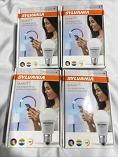 SYLVANIA SMART+ Light Bulb A19 LED ZigBee Full Color Adjustable White 4 Pack