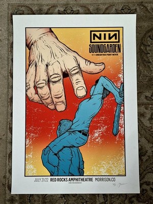 Nine Inch Nails Soundgarden Poster RED ROCKS 2014 Signed, #/50