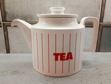 Rare Hornsea Pottery Red Stripe Tea Pot  John Clappison 1980s Very good Retro