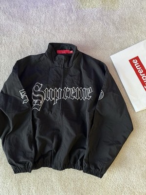 Supreme Black Men's Windbreaker Jacket Full Zip Stand Collar
