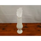 Vintage MCM Fenton Milk Glass Hobnail Swung Vase 13"