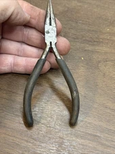 Craftsman 45173 Long Needle Nose Pliers USA Spring Loaded Black Grip Vintage