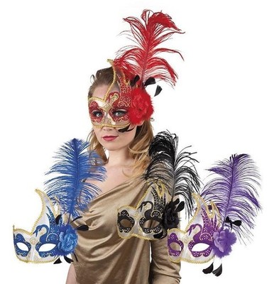 LECMACY Venezianische Maske Halbes Gesicht – Für Karneval, Motto-Party, Einheitsgröße