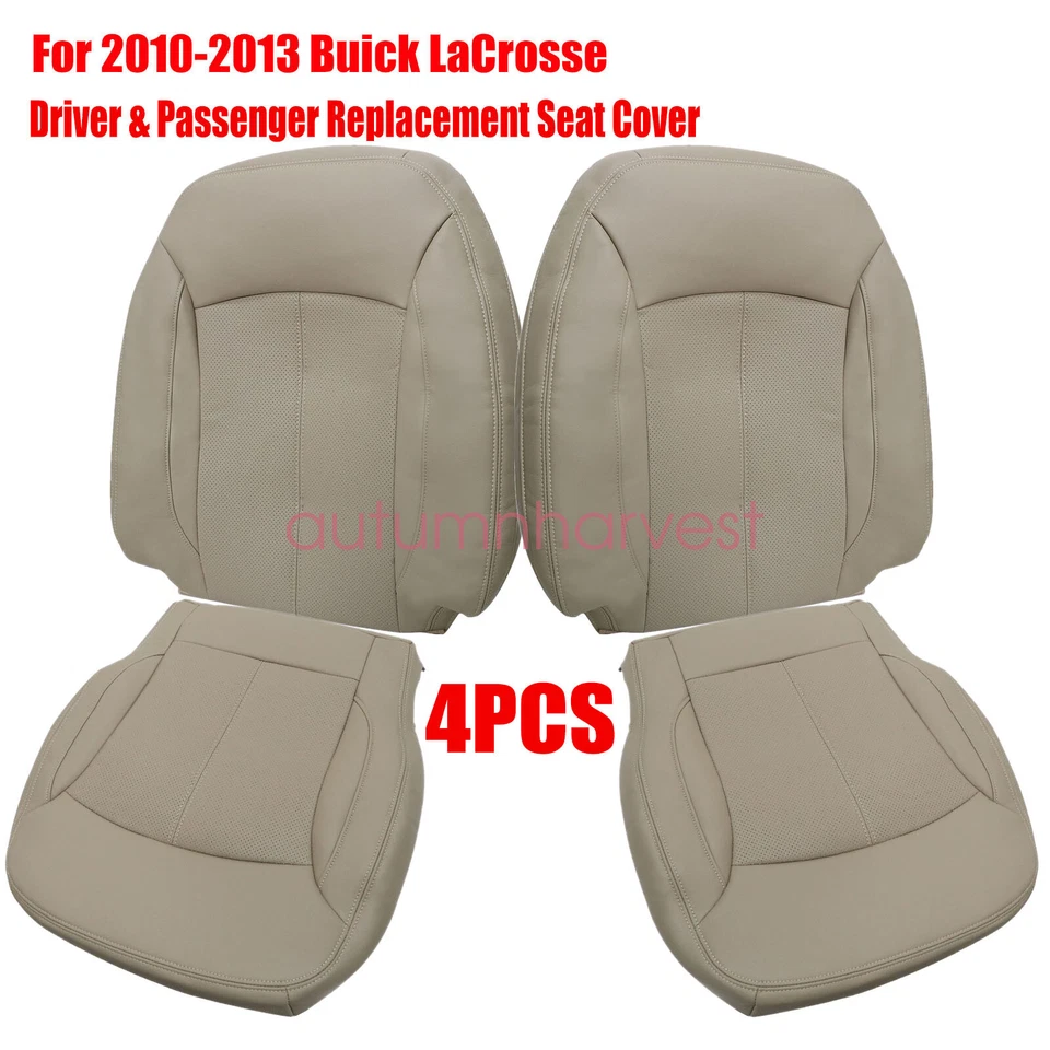 Cubierta de asiento de cuero marrón cachemir + parte superior inferior delantera para Buick LaCrosse 2010-2013 Foto 3 de 4