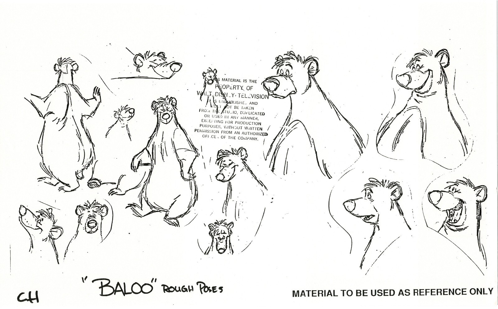 TALESPIN Baloo Disney TV Production Model Copy Jungle Book Wendell Washer 14.13