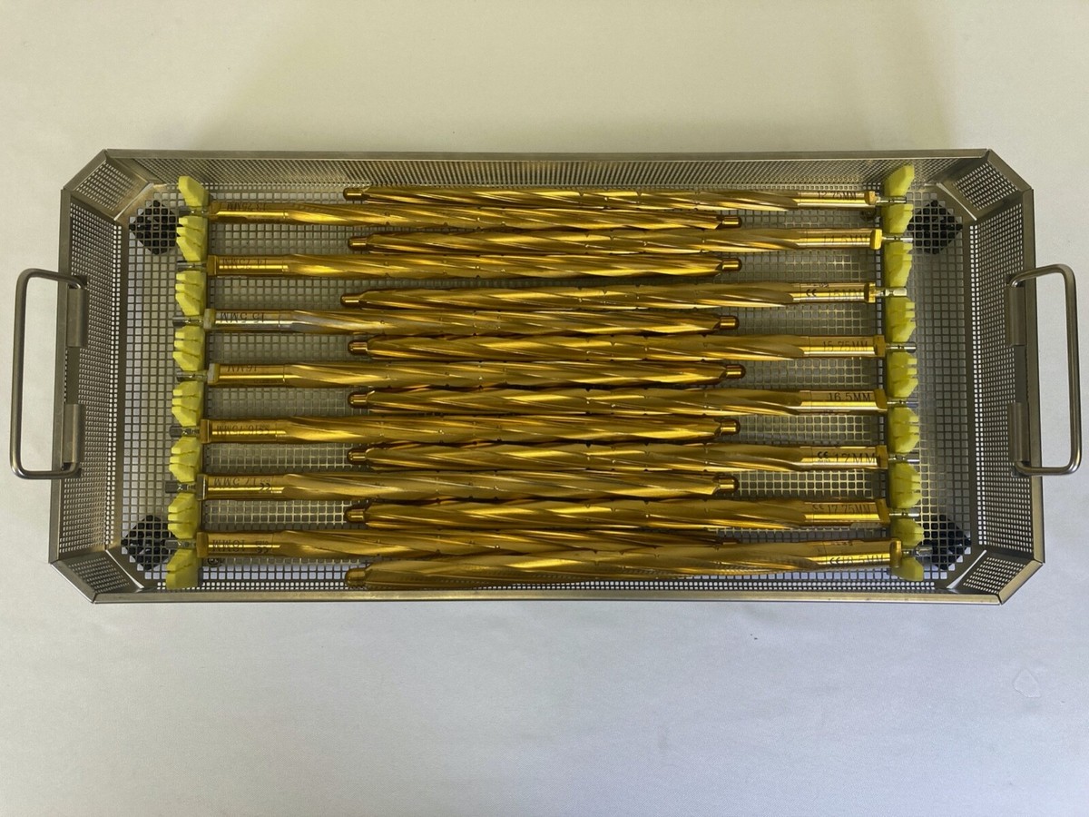 Set of 15 Zimmer Versys IM Reamers w/ Sterilization Tray