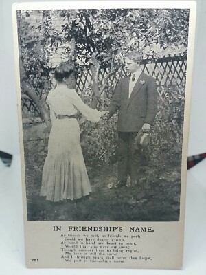 Antike Freundschaft Postkarte Beziehung Auflösung Scheidung Rest Freunde 1913