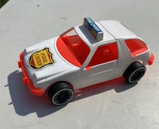 VTG Amloid Corp Saddle Brooks NJ Plastic Fire Chief Car AMC White/Orange See Pic