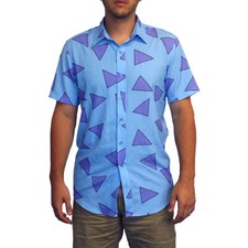 Rocko Shirt Adult Rocko's Modern Life Costume Triangles Button Down Up TV Show
