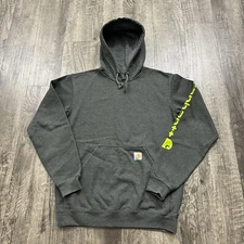Essential Grey Carhartt Hoodie Loose Fit Baggy Skater Size Small