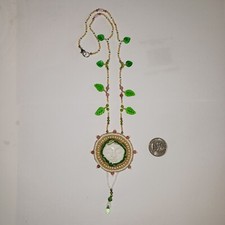 OOAK Bead embroidery Necklace Handmade Larger Size 20 Inches Long
