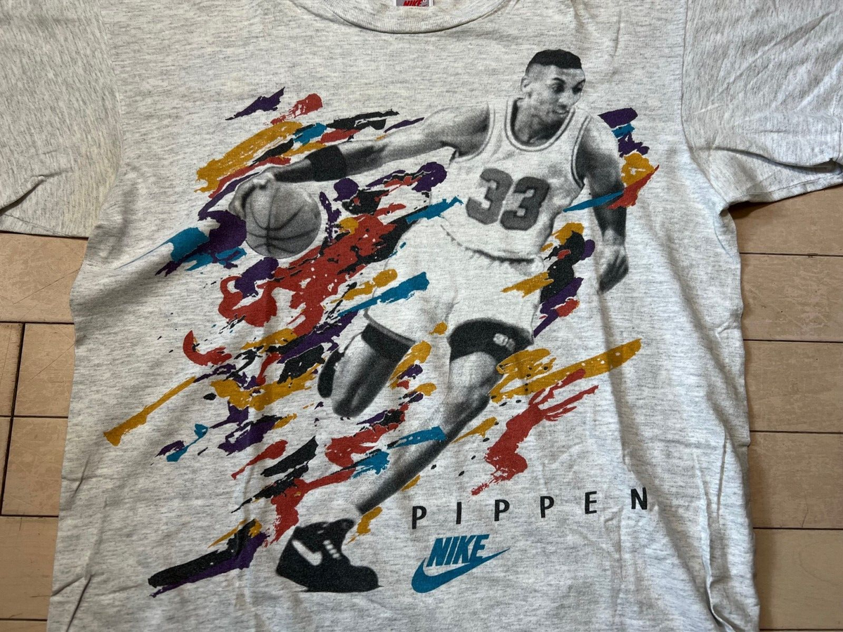 Vintage 1990s Nike Scottie Pippen T-shirt Tee L Air Jordan Chicago 