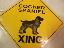 COCKER SPANIEL XING Aluminum Novelty Amber Sign 17" X 17" DIAGONAL SIGN