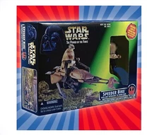 1996 STAR WARS POTF “SPEEDER BIKE” MINT IN BOX-STILL SEALED wLUKE IN ENDOR GEAR