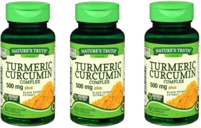 Nature's Truth Vitamins Turmeric Curcumin Complex 60ct (3 Pack)