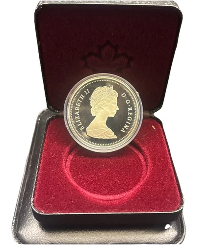 1987 Canadian Davis Strait Dollar Uncirculated Silver $1 Includes Box COA
