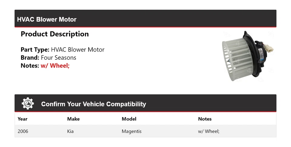 Motor soplador de climatización para Kia Magentis 2006 4 estaciones Foto 2 de 4
