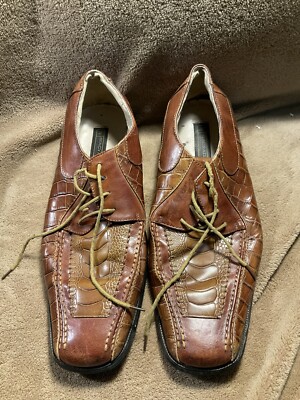 Stacy Adams Brown Snakeskin Leather Oxfords size(12) men’s Stacy Adams Brown Snakeskin Leather Double Monk Strap Oxford  main image 2