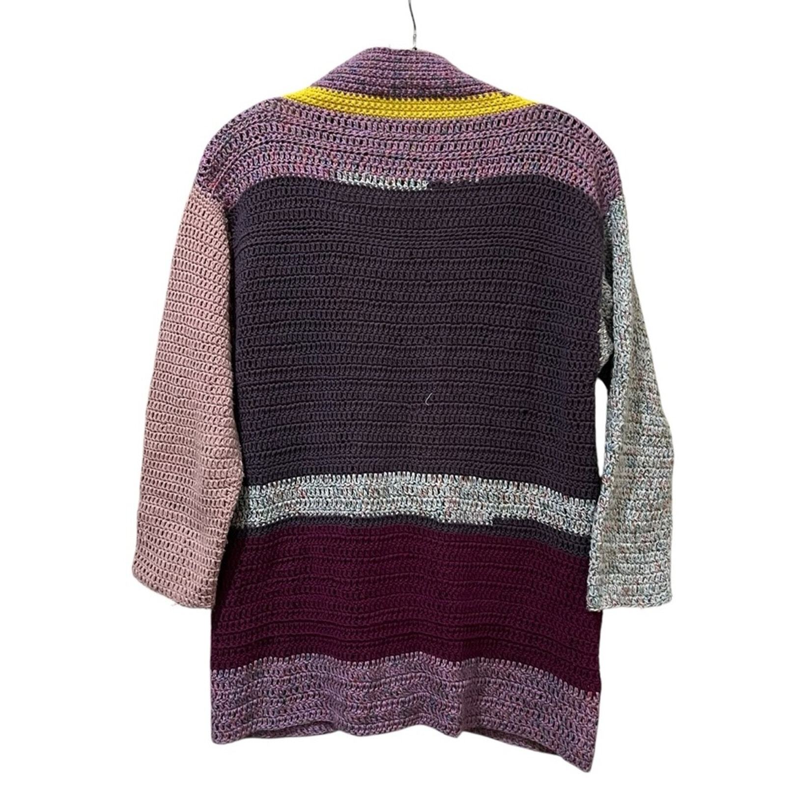 Handmade Unique Small Colorblock Button Cardigan … - image 2