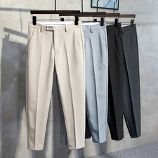 Summer Men's Business Drape Straight Fit Large Size Casual Suit Trousers
