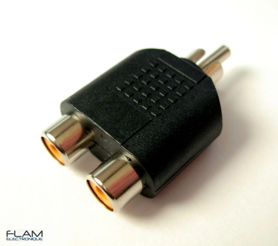 Adaptateur audio RCA male vers double RCA femelle / adapter male to dual female - Photo 1/4