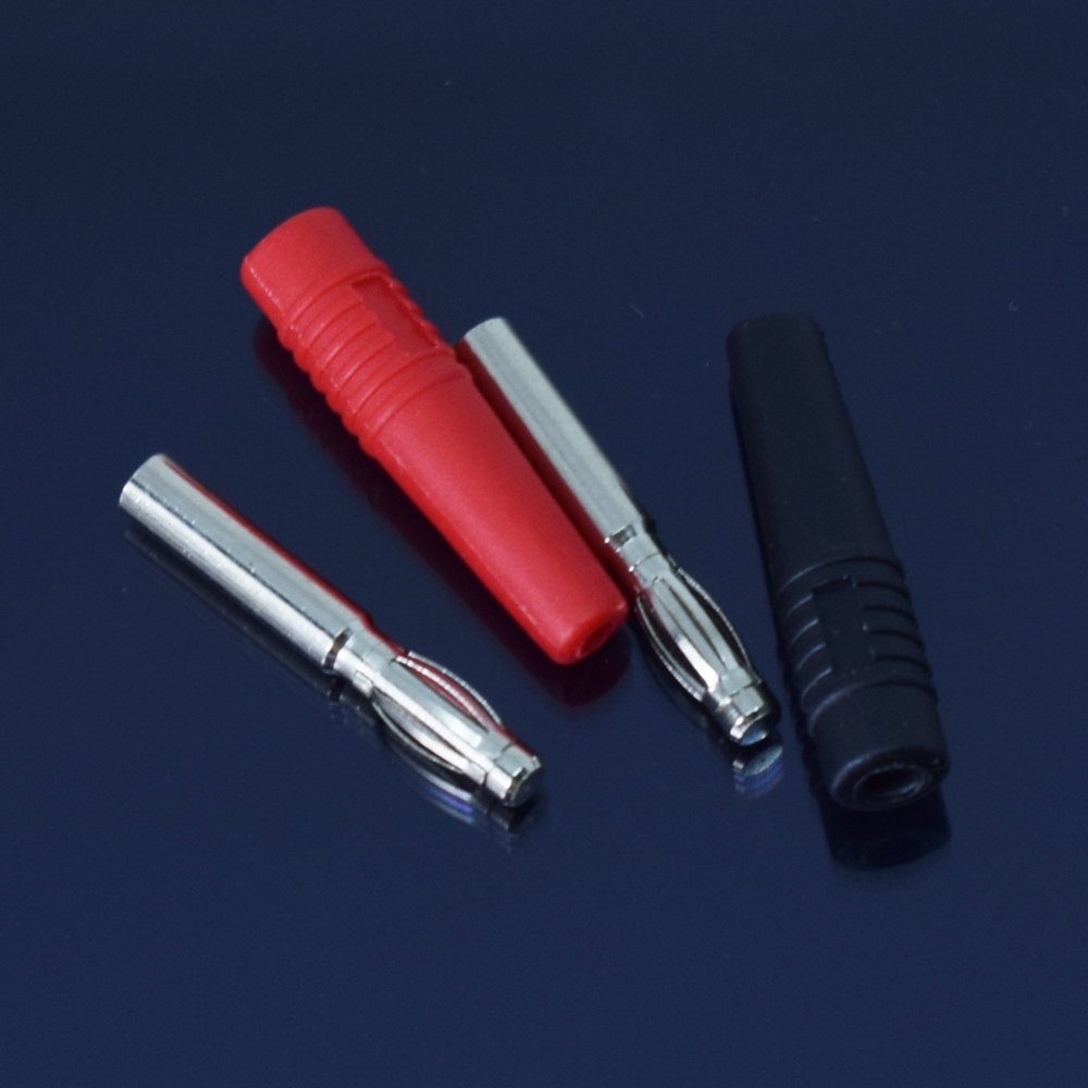 1pair Nickel Plated Copper 3mm Banana Male Plug Test DIY Solder