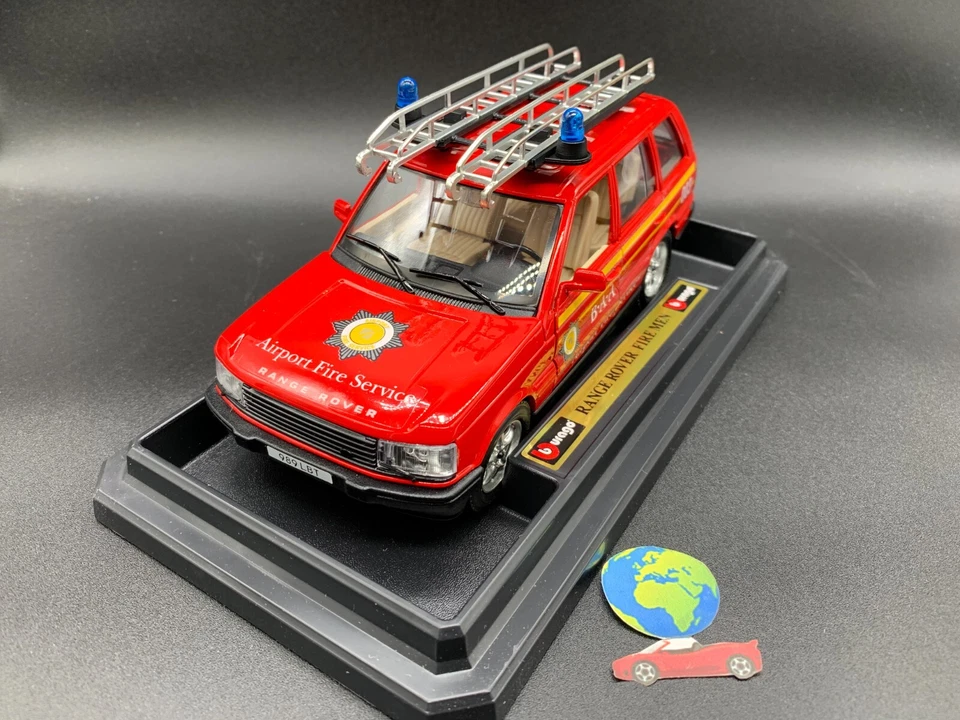Bburago Range Rover FireMen, automodello scala 1:24 - 1:25, vintage (1685) - Immagine 4 di 4