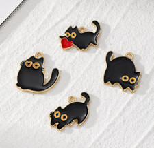 new 40Pcs black cat mix Charm bracelet necklace Pendants DIY Jewelry Making