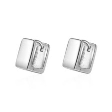ZARD Square Huggie Hoop Earrings in 925 Sterling Silver Minimalist Earrings