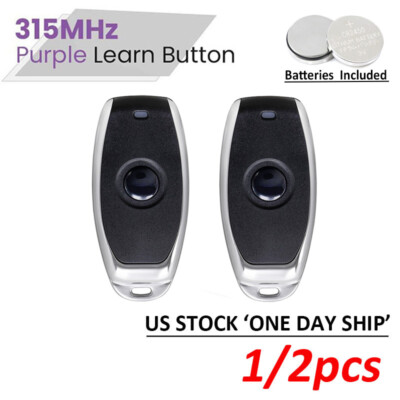 1/2 pcs For Chamberlain Key Chain Remote Garage Door Opener Purple Learn Button