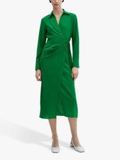 Mango Green Wrap Shirt Dress