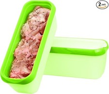 Green Ice Cream Containers Pack of 2 Reusable Plastic Containers with lids,