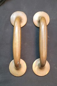 Pair of Vintage Solid Brass Door Handle Pulls 7 1/2" GS00524