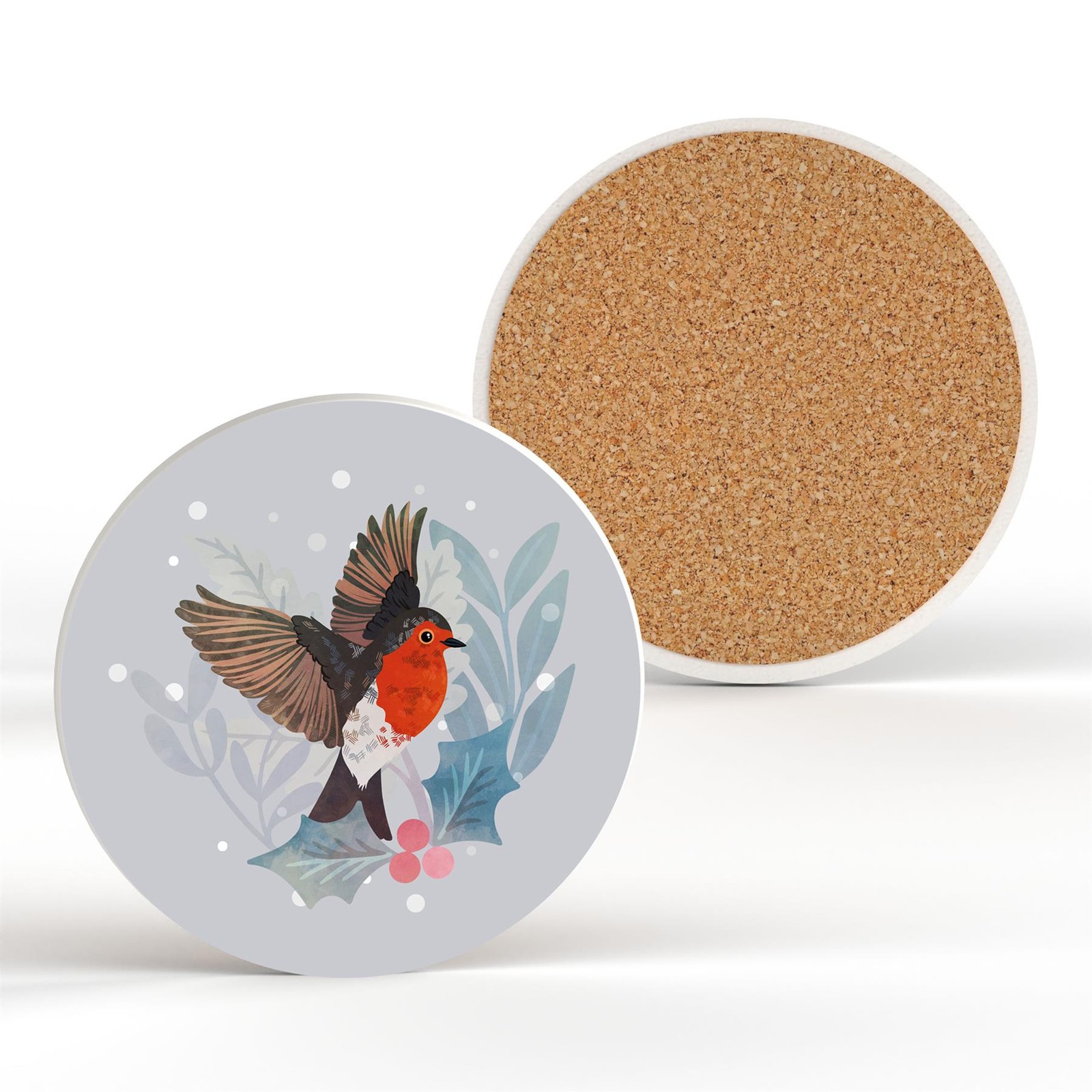 ROBIN 4 CERAMIC ROUND COASTER