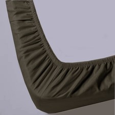 One 1 Fitted Sheet, Solid Gray 600 TC 100 Egyptian Cotton, Extra Pocket